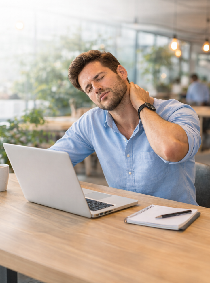 Frustrated desk worker